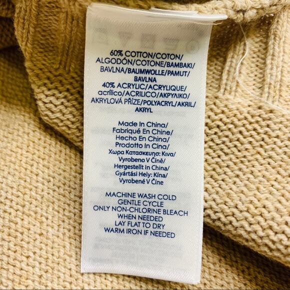 Chaps poncho taupe sweater new soft - Picture 9 of 11